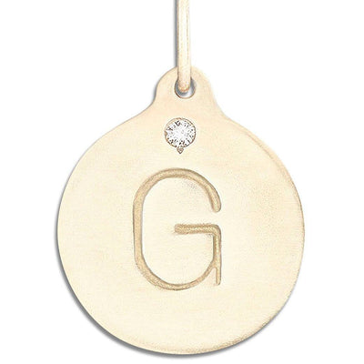 "G" Alphabet Charm With Diamond Jewelry Helen Ficalora 14k Yellow Gold  For Necklaces And Bracelets