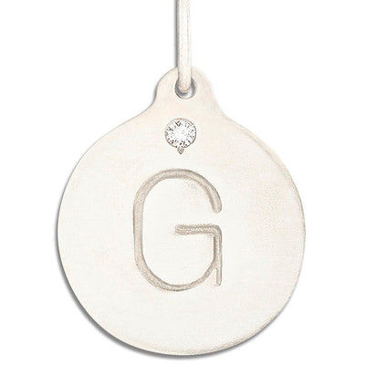 "G" Alphabet Charm With Diamond Jewelry Helen Ficalora 14k White Gold  For Necklaces And Bracelets