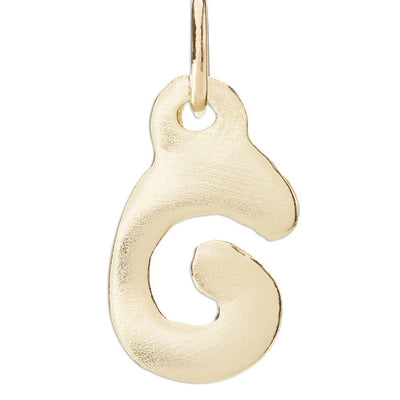 "G" Bubble Letter Charm Jewelry Helen Ficalora 14k Yellow Gold