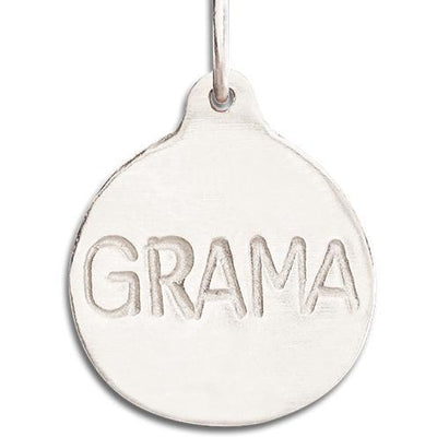 "Grama" Disk Charm Jewelry Helen Ficalora 14k White Gold