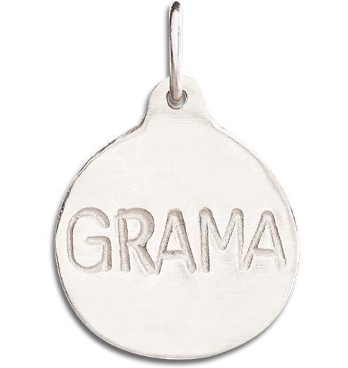 "Grama" Disk Charm Jewelry Helen Ficalora 14k White Gold