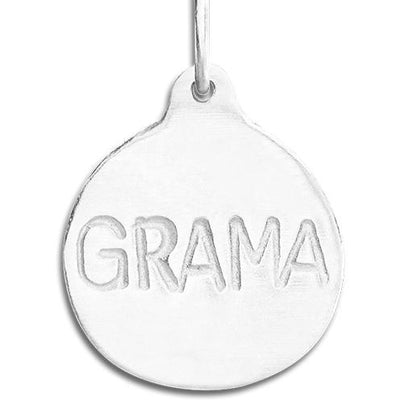 "Grama" Disk Charm Jewelry Helen Ficalora Sterling Silver 