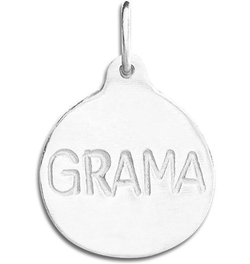 "Grama" Disk Charm Jewelry Helen Ficalora Sterling Silver 