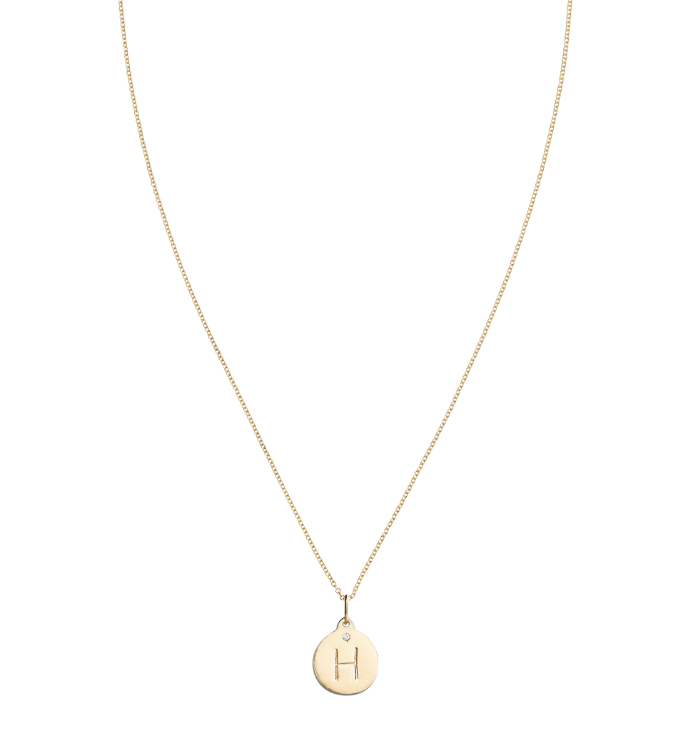 "H" Alphabet Charm With Diamond -  - Jewelry - Helen Ficalora - 5