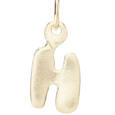 "H" Bubble Letter Charm Jewelry Helen Ficalora 14k Yellow Gold