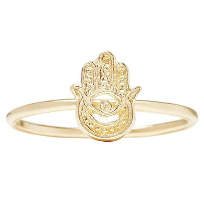 Hamsa Stacking Ring Jewelry Helen Ficalora 14k Yellow Gold 6