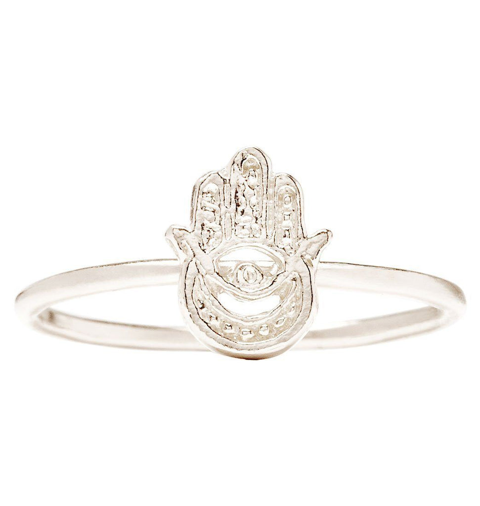 Hamsa Stacking Ring Jewelry Helen Ficalora 14k White Gold 6