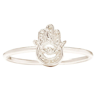 Hamsa Stacking Ring Jewelry Helen Ficalora 14k White Gold 6