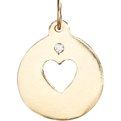 Heart with Cutout Initial and Birthstone Charm Pendant Heart with Cutout Initial and Birthstone Charm Pendant