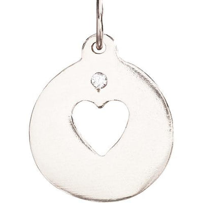 Gold Helen Ficalora Heart Charm With Diamonds for Necklaces or Bracelets