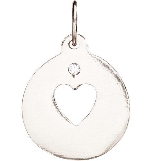 Gold Helen Ficalora Heart Charm With Diamonds for Necklaces or Bracelets