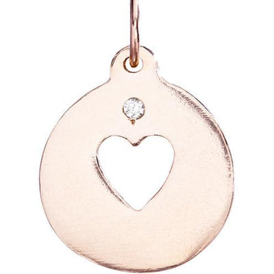Gold Helen Ficalora Heart Charm With Diamonds for Necklaces or Bracelets