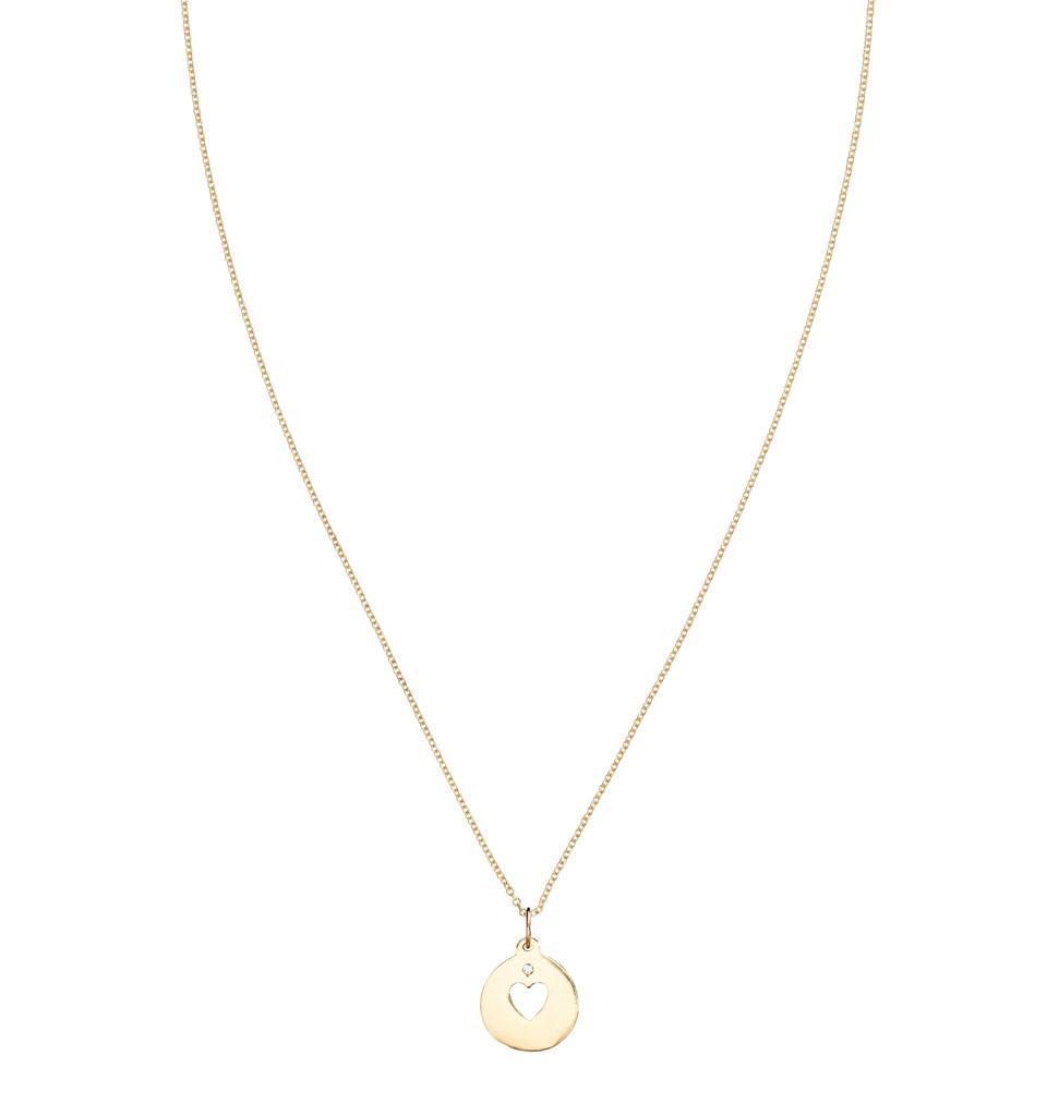 Gold Helen Ficalora Heart Charm With Diamonds for Necklaces or Bracelets