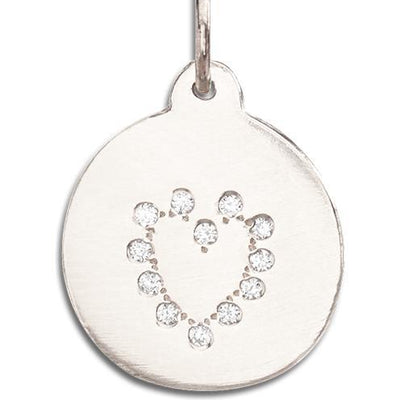 Heart Disk Charm Pave Diamonds Jewelry Helen Ficalora 14k White Gold For Necklaces And Bracelets