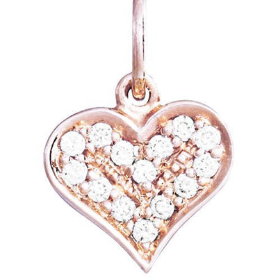 Helen Ficalora 14kt Gold Small Heart Pendant with Diamonds