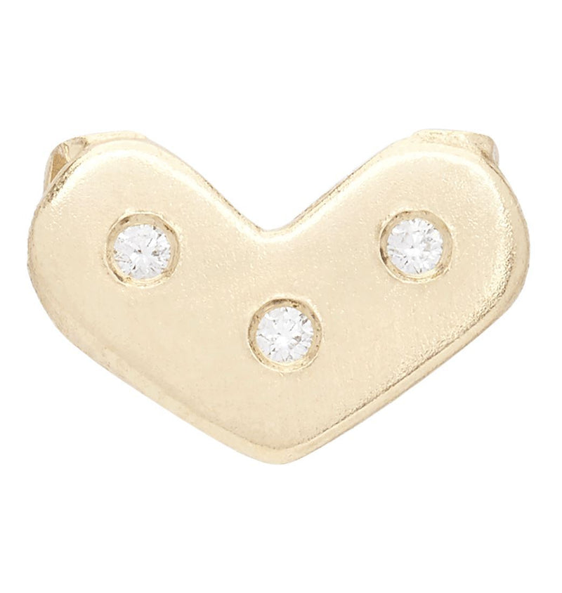 Heart Spacer Charm With 3 Diamonds Jewelry Helen Ficalora 14k Yellow Gold