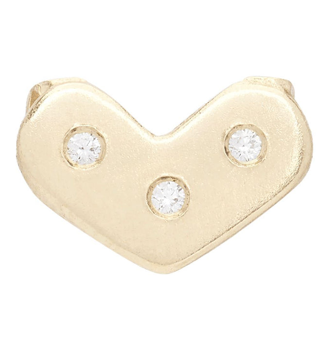 Heart Spacer Charm With 3 Diamonds
