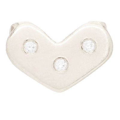 Heart Spacer Charm With 3 Diamonds Jewelry Helen Ficalora 14k White Gold