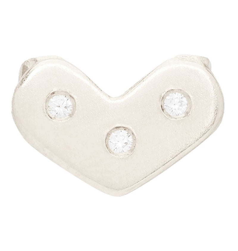 Heart Spacer Charm With 3 Diamonds Jewelry Helen Ficalora 14k White Gold