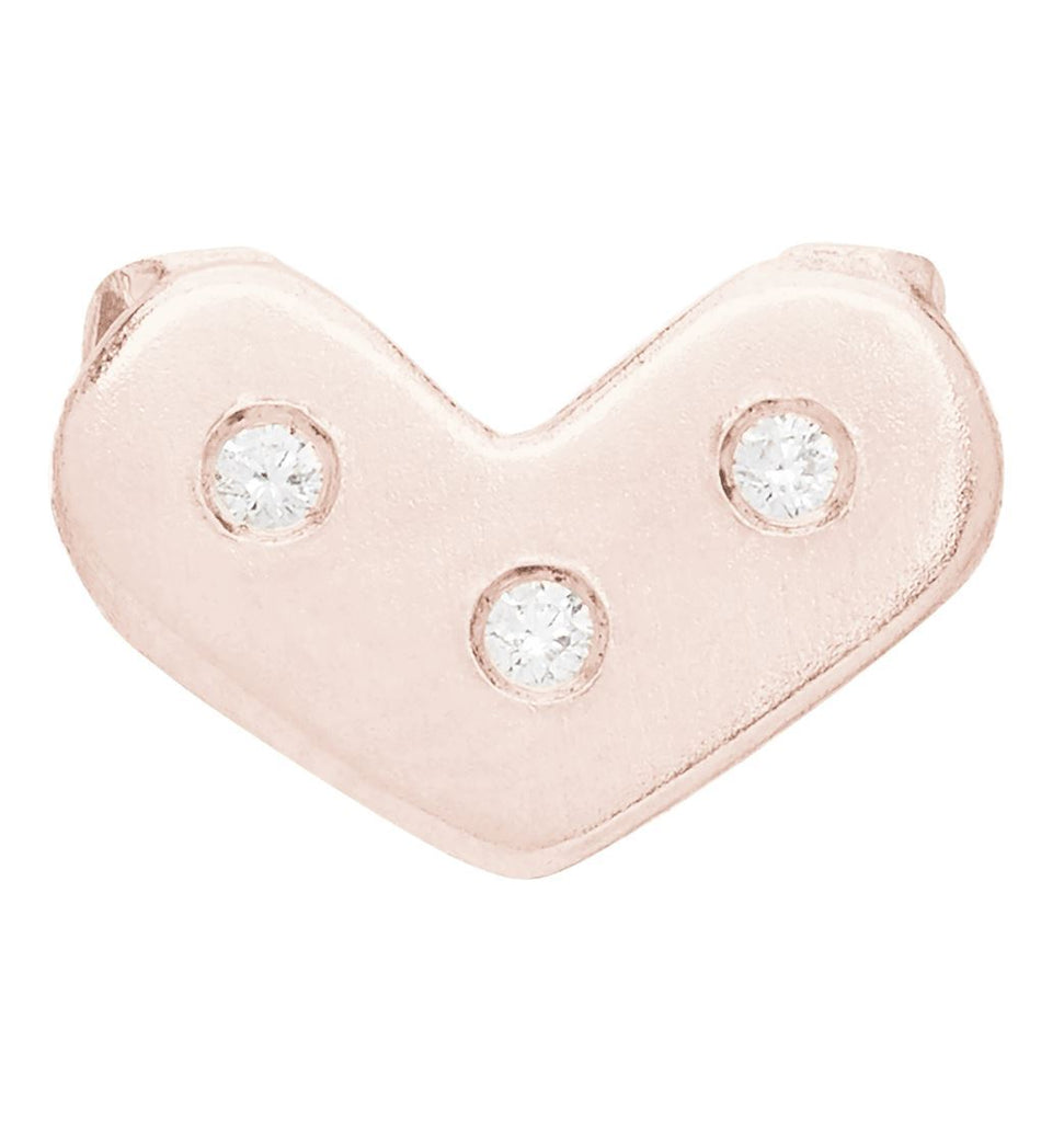 Heart Spacer Charm With 3 Diamonds Jewelry Helen Ficalora 14k Pink Gold