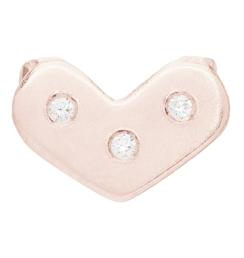 Heart Spacer Charm With 3 Diamonds Jewelry Helen Ficalora 14k Pink Gold