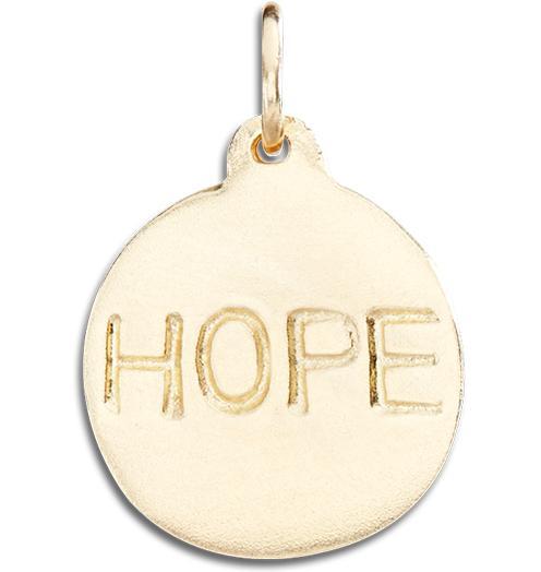 "Hope" Disk Charm Jewelry Helen Ficalora 14k Yellow Gold
