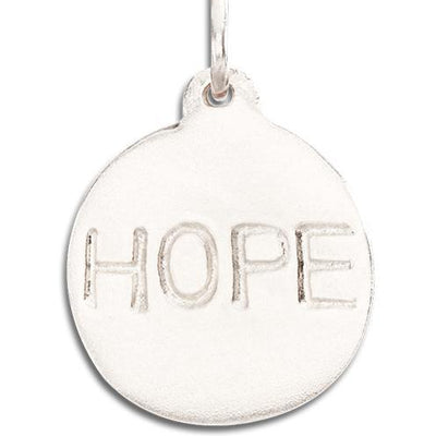 "Hope" Disk Charm Jewelry Helen Ficalora 14k White Gold