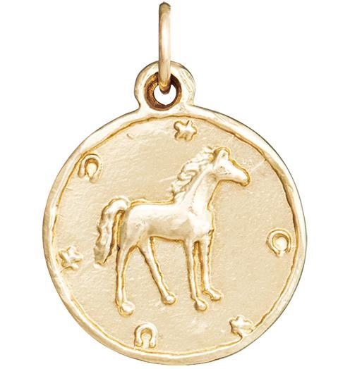 10K Yellow Gold Horse Pendant Charm Necklace Animal: 31939076194373