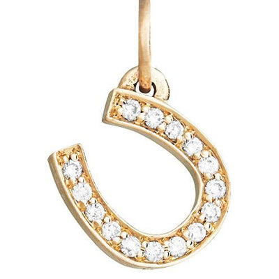 Horseshoe Mini Charm Pavé Diamonds Jewelry Helen Ficalora 14k Yellow Gold For Necklaces And Bracelets