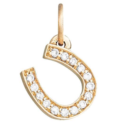 Horseshoe Mini Charm Pavé Diamonds Jewelry Helen Ficalora 14k Yellow Gold For Necklaces And Bracelets
