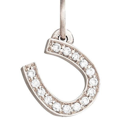Horseshoe Mini Charm Pavé Diamonds Jewelry Helen Ficalora 14k White Gold For Necklaces And Bracelets