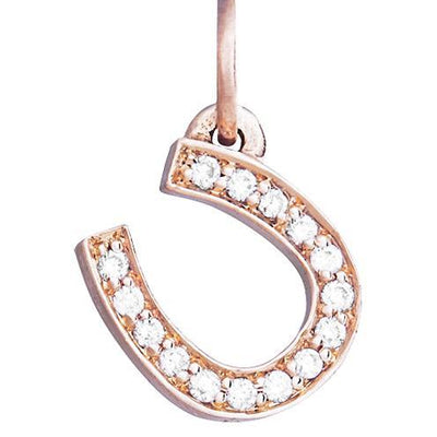 Horseshoe Mini Charm Pavé Diamonds Jewelry Helen Ficalora 14k Pink Gold For Necklaces And Bracelets