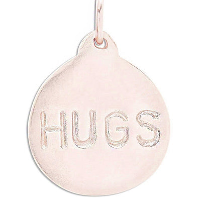 "Hugs" Disk Charm Jewelry Helen Ficalora 14k Pink Gold