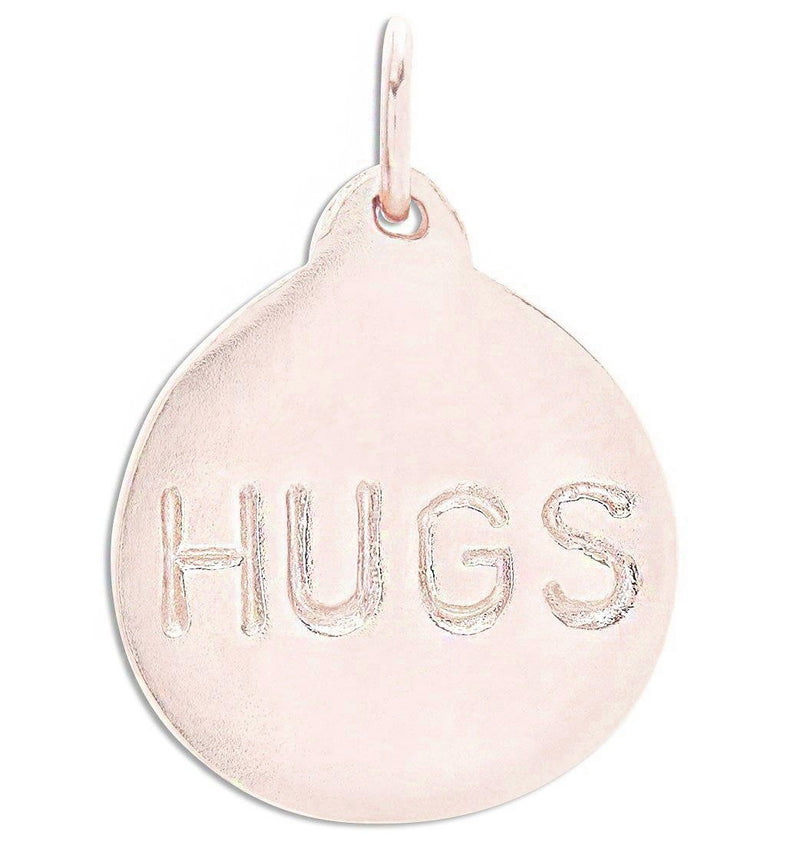 "Hugs" Disk Charm Jewelry Helen Ficalora 14k Pink Gold