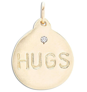 "Hugs" Disk Charm With Diamond Jewelry Helen Ficalora 
