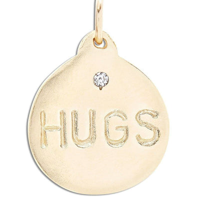 "Hugs" Disk Charm With Diamond Jewelry Helen Ficalora 