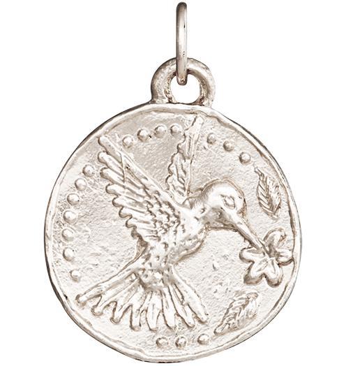 Helen Ficalora 14k White Gold Hummingbird Coin Charm for Bracelets & Necklaces