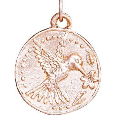 Helen Ficalora 14k Rose Gold Hummingbird Coin Charm for Bracelets & Necklaces
