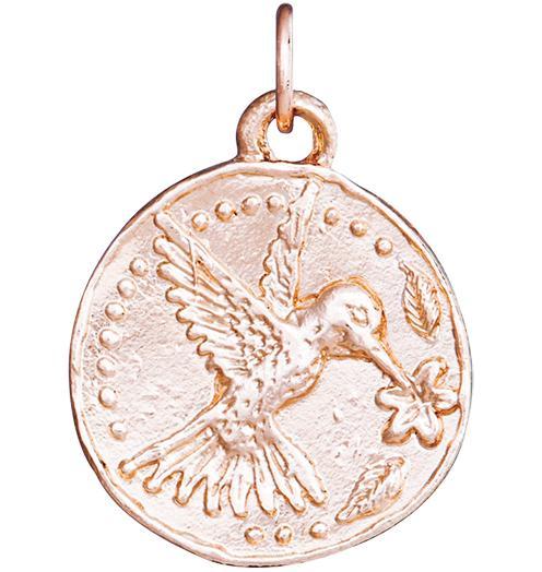 Helen Ficalora 14k Rose Gold Hummingbird Coin Charm for Bracelets & Necklaces