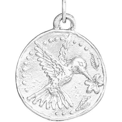 Helen Ficalora Sterling Silver Hummingbird Coin Charm for Bracelets & Necklaces
