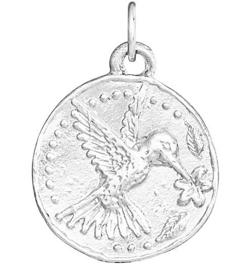 Helen Ficalora Sterling Silver Hummingbird Coin Charm for Bracelets & Necklaces