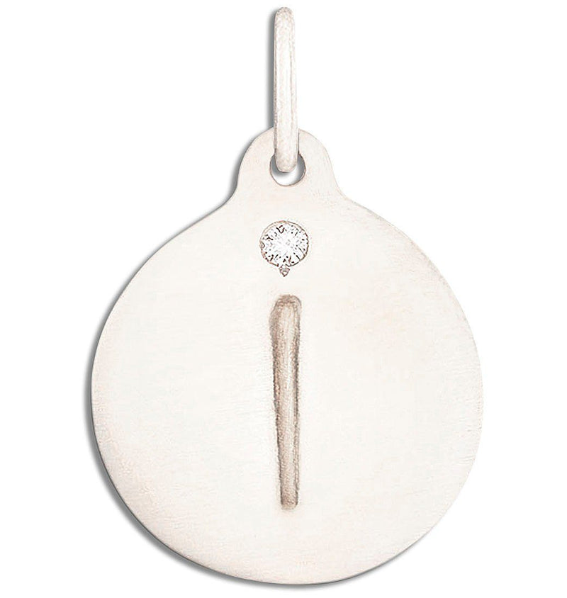 "I" Alphabet Charm With Diamond Jewelry Helen Ficalora 14k White Gold For Necklaces And Bracelets