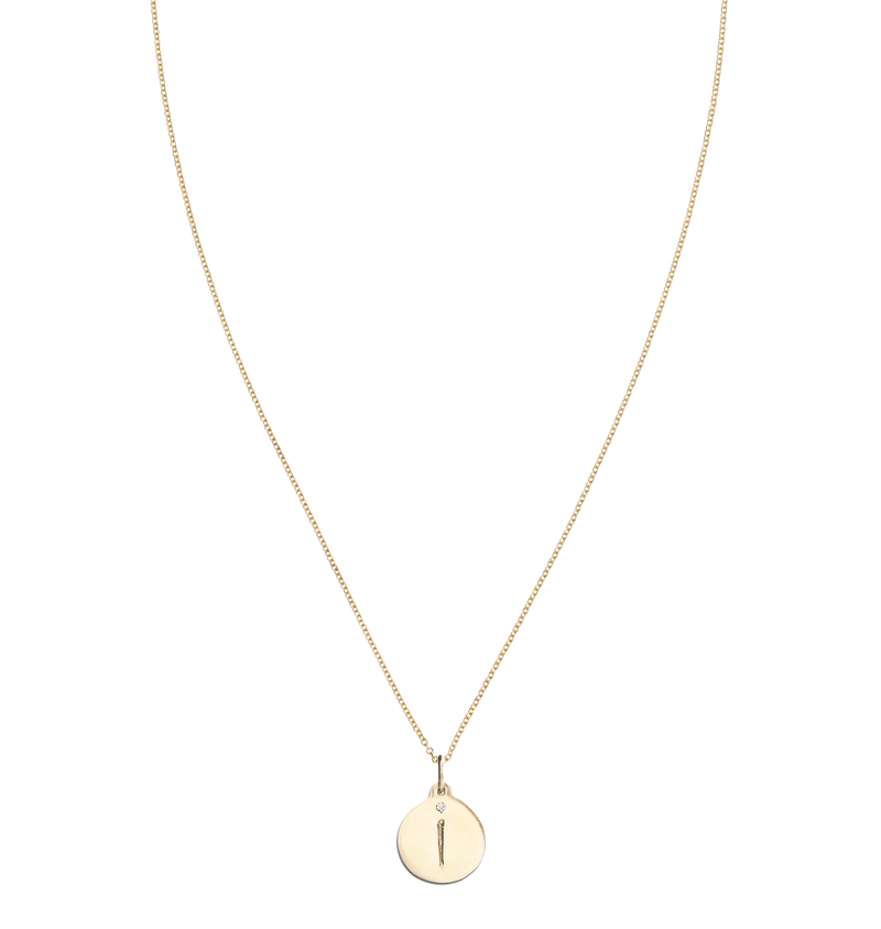 "I" Alphabet Charm With Diamond -  - Jewelry - Helen Ficalora - 5
