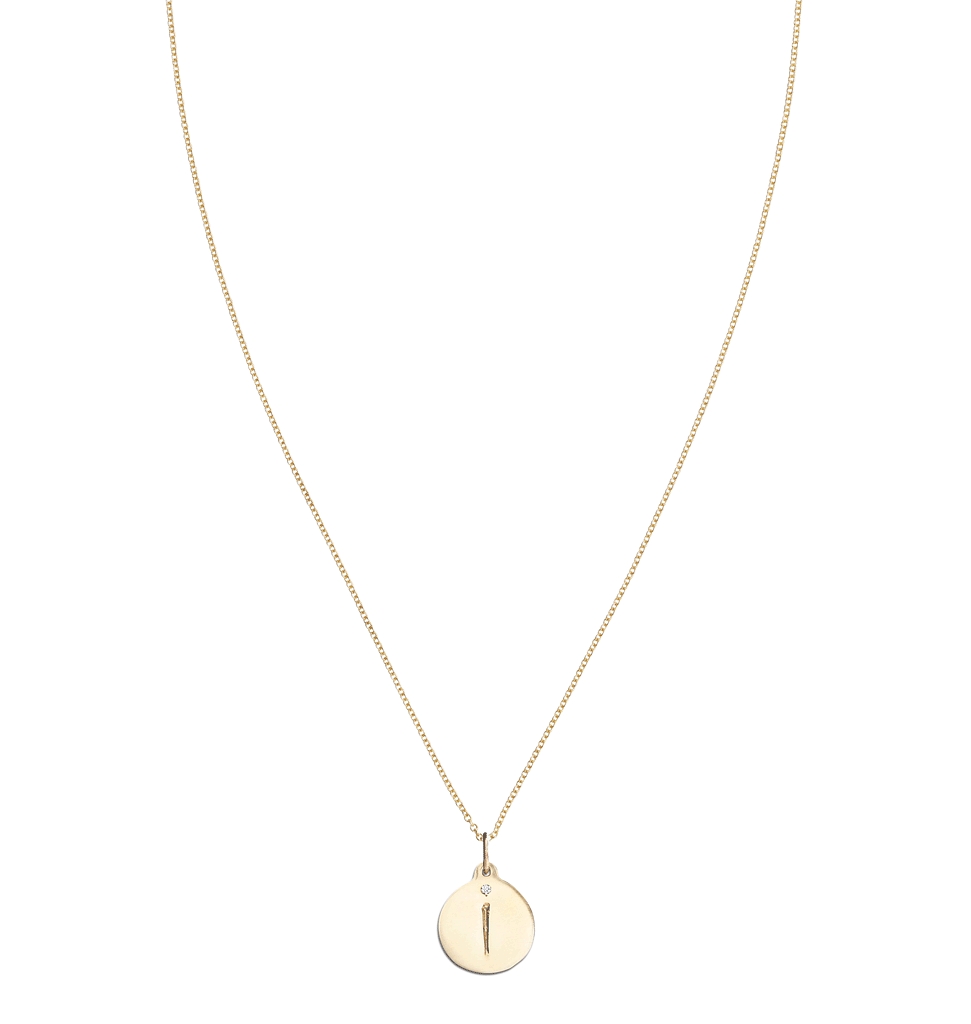 "I" Alphabet Charm With Diamond -  - Jewelry - Helen Ficalora - 5
