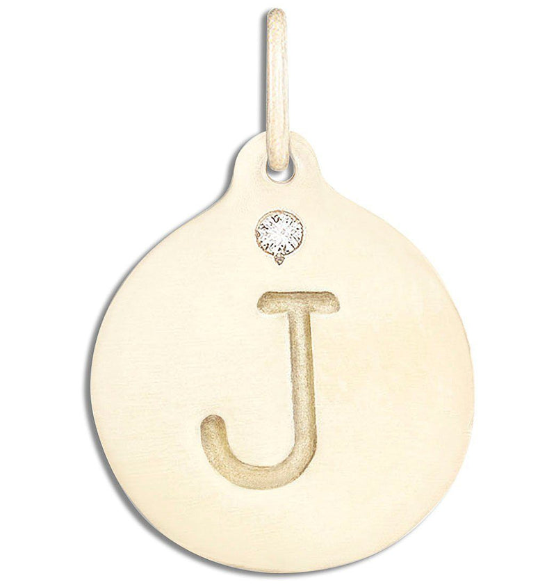 "J" Alphabet Charm With Diamond Jewelry Helen Ficalora 14k Yellow Gold For Necklaces And Bracelets