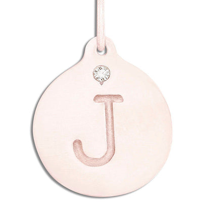"J" Alphabet Charm With Diamond Jewelry Helen Ficalora 14k Pink Gold For Necklaces And Bracelets
