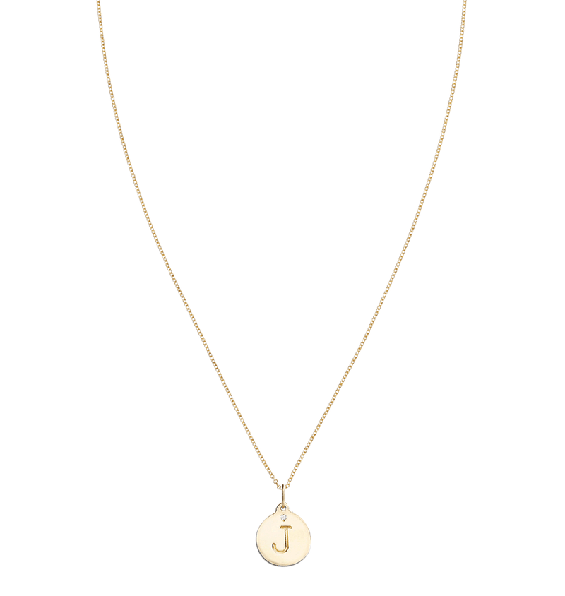 "J" Alphabet Charm With Diamond -  - Jewelry - Helen Ficalora - 5