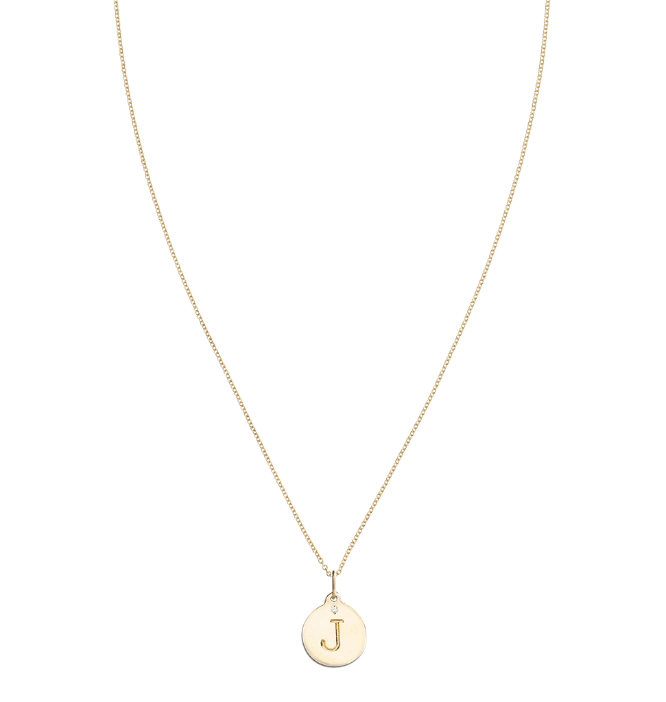 "J" Alphabet Charm With Diamond -  - Jewelry - Helen Ficalora - 5