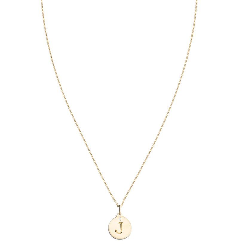 "J" Alphabet Charm With Diamond -  - Jewelry - Helen Ficalora - 5