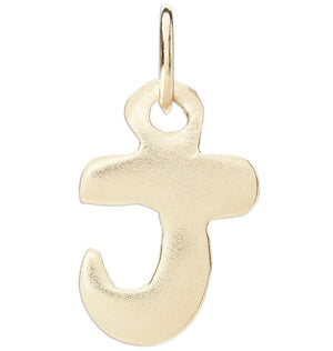 "J" Bubble Letter Charm Jewelry Helen Ficalora 14k Yellow Gold